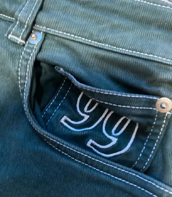 99 Based Logo Jeans Vintage Green (1)