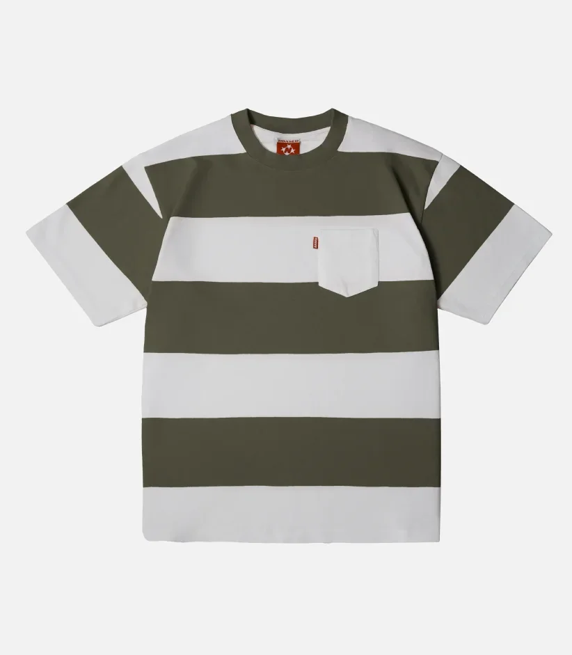 99BASED Striped T Shirt Olive Green (4) 99BASED Striped T Shirt Olive Green (4)